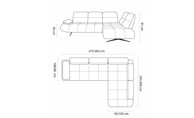 Stūra dīvāns FALCAO L